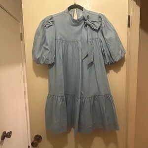 TCEC Sky Blue Puff Sleeve Dress